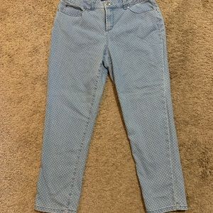 Charter Club Skinny Ankle Polka Dot Jeans 12P
